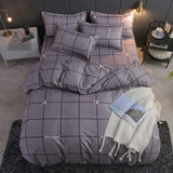 BEST luxury black strips Duvet Cover flat bed Sheets +Pillowcase  King Queen full Twin Bedding Set Bedding Set 3/4pcs