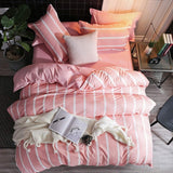 BEST luxury black strips Duvet Cover flat bed Sheets +Pillowcase  King Queen full Twin Bedding Set Bedding Set 3/4pcs