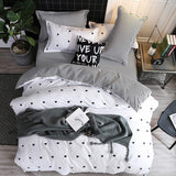 BEST luxury black strips Duvet Cover flat bed Sheets +Pillowcase  King Queen full Twin Bedding Set Bedding Set 3/4pcs