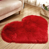 RAYUAN Love Heart Rugs Artificial Wool Sheepskin Hairy Carpet Faux Floor Mat Fur Plain Fluffy Soft Area Rug Tapetes