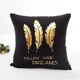 MIHE Merry Christmas Cushion Cover Gold Linen Cotton Soft Cute Throw Pillow Cover Decorative Sofa Pillow Case Pillowcase BZT18