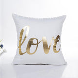 MIHE Merry Christmas Cushion Cover Gold Linen Cotton Soft Cute Throw Pillow Cover Decorative Sofa Pillow Case Pillowcase BZT18
