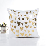 MIHE Merry Christmas Cushion Cover Gold Linen Cotton Soft Cute Throw Pillow Cover Decorative Sofa Pillow Case Pillowcase BZT18