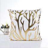 MIHE Merry Christmas Cushion Cover Gold Linen Cotton Soft Cute Throw Pillow Cover Decorative Sofa Pillow Case Pillowcase BZT18