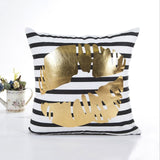MIHE Merry Christmas Cushion Cover Gold Linen Cotton Soft Cute Throw Pillow Cover Decorative Sofa Pillow Case Pillowcase BZT18