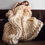 Knitting Throw Blankets Yarn Knitted Blanket Hand-knitted Warm Chunky Knit Cheap Blanket Thick Bulky Sofa Throw