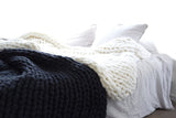 Knitting Throw Blankets Yarn Knitted Blanket Hand-knitted Warm Chunky Knit Cheap Blanket Thick Bulky Sofa Throw