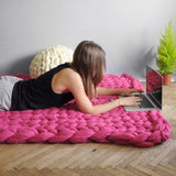 Knitting Throw Blankets Yarn Knitted Blanket Hand-knitted Warm Chunky Knit Cheap Blanket Thick Bulky Sofa Throw