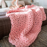 Knitting Throw Blankets Yarn Knitted Blanket Hand-knitted Warm Chunky Knit Cheap Blanket Thick Bulky Sofa Throw