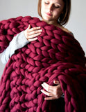 Knitting Throw Blankets Yarn Knitted Blanket Hand-knitted Warm Chunky Knit Cheap Blanket Thick Bulky Sofa Throw