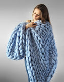 Knitting Throw Blankets Yarn Knitted Blanket Hand-knitted Warm Chunky Knit Cheap Blanket Thick Bulky Sofa Throw