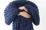 Knitting Throw Blankets Yarn Knitted Blanket Hand-knitted Warm Chunky Knit Cheap Blanket Thick Bulky Sofa Throw