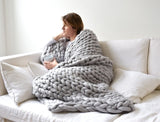 Knitting Throw Blankets Yarn Knitted Blanket Hand-knitted Warm Chunky Knit Cheap Blanket Thick Bulky Sofa Throw