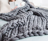 Knitting Throw Blankets Yarn Knitted Blanket Hand-knitted Warm Chunky Knit Cheap Blanket Thick Bulky Sofa Throw