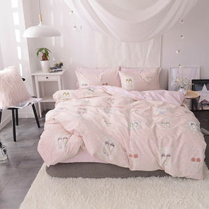 Svetanya Feather Print Sheet Pillowcase and Quilt Cover Sets 100% Cotton Bedlinen Twin Double Queen King Size Bedding Set
