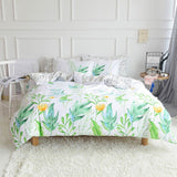 Svetanya Feather Print Sheet Pillowcase and Quilt Cover Sets 100% Cotton Bedlinen Twin Double Queen King Size Bedding Set