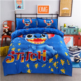 stitch cartoon bedding set queen full size duvet cover sheet pillow case bed linen set