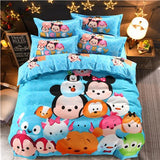 stitch cartoon bedding set queen full size duvet cover sheet pillow case bed linen set