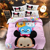 stitch cartoon bedding set queen full size duvet cover sheet pillow case bed linen set