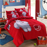 stitch cartoon bedding set queen full size duvet cover sheet pillow case bed linen set