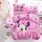 purple mickey children bedding set queen full single size duvet cover sheet pillow case bed linen set