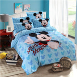 purple mickey children bedding set queen full single size duvet cover sheet pillow case bed linen set