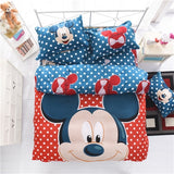 purple mickey children bedding set queen full single size duvet cover sheet pillow case bed linen set