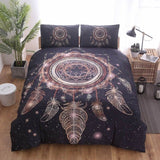 Svetanya Pillowcase+Quilt Cover 3pc Bedding Set (no Sheet) Dreamcatcher Feathers Print Bedclothes