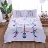 Svetanya Pillowcase+Quilt Cover 3pc Bedding Set (no Sheet) Dreamcatcher Feathers Print Bedclothes