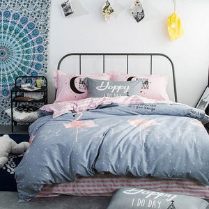 Stock Clearance Cotton Bedlinen (1*Blanket Cover+1*flat Sheet+2*Pillowcase)