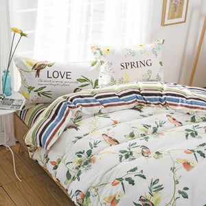 Stock Clearance Cotton Bedlinen (1*Blanket Cover+1*flat Sheet+2*Pillowcase)